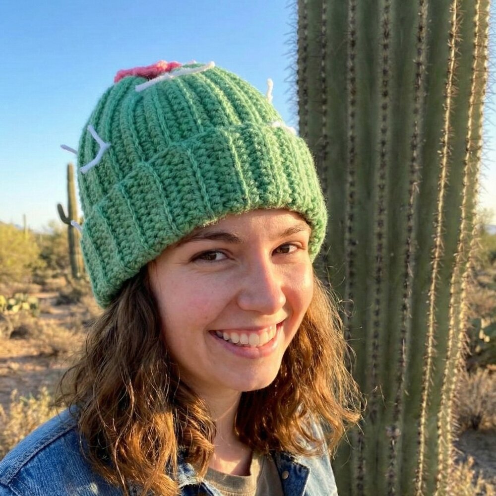 Handmade Crochet Cactus Beanie New